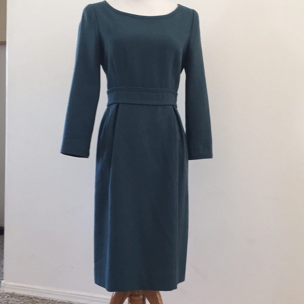 J Crew Wool Anytime Dress - Dark Teal- Size 8.